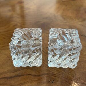 Biedermann Glass Vintage Ice Cube Candle Holders